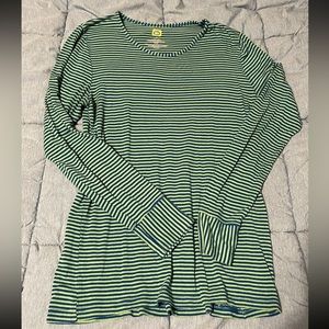 Wonder Wink silky long sleeve shirt women's green navy M